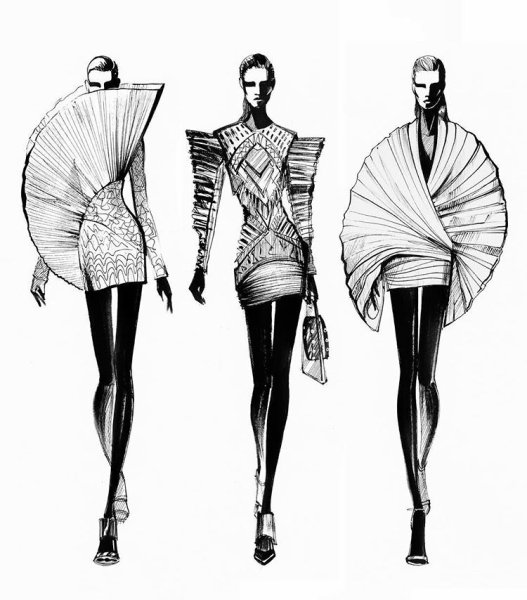 Зарисовки дизайнеров одежды