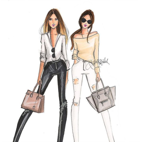 Фэшн иллюстрация девушка