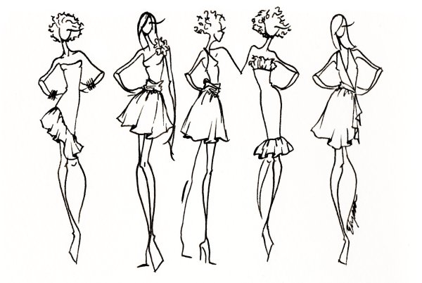 Эскизы одежды дизайнеров