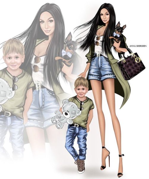 Дети модная иллюстрация