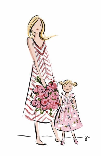 Модные иллюстрации мама