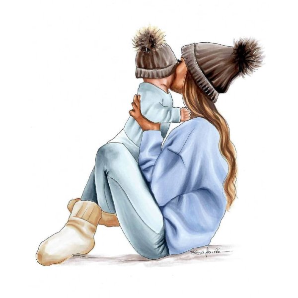 Девушка с ребенком арт