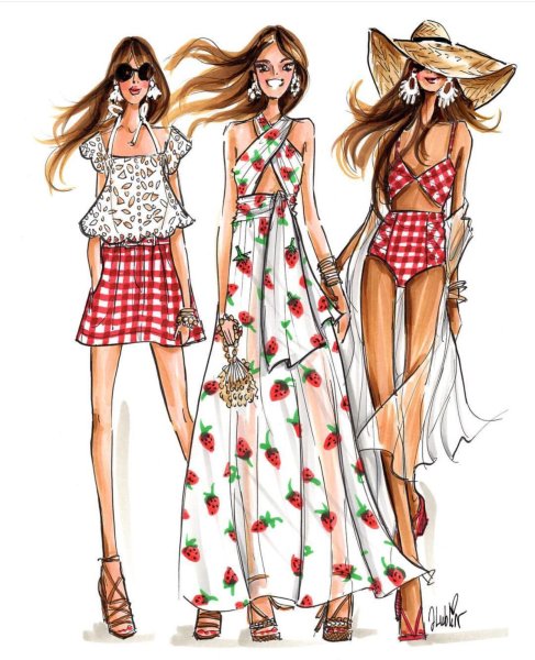 Эскизы модной одежды