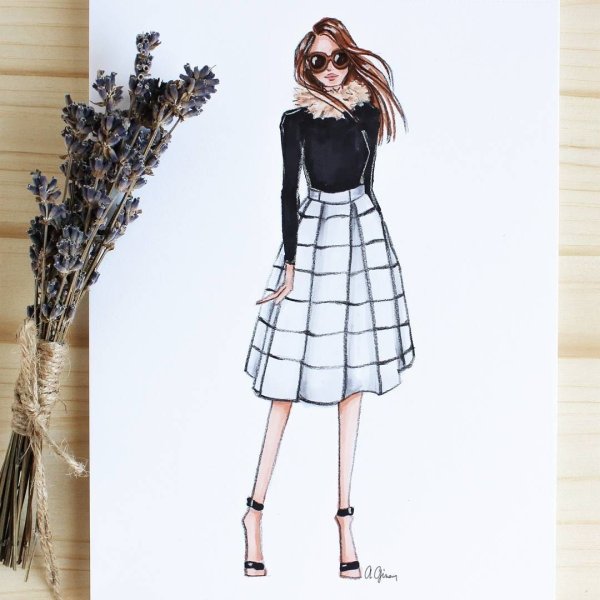 Юбка дизайнерский эскиз