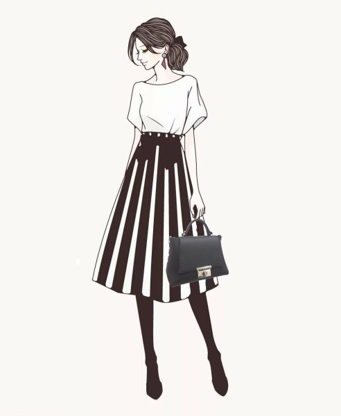 Эскиз повседневной одежды для девушек