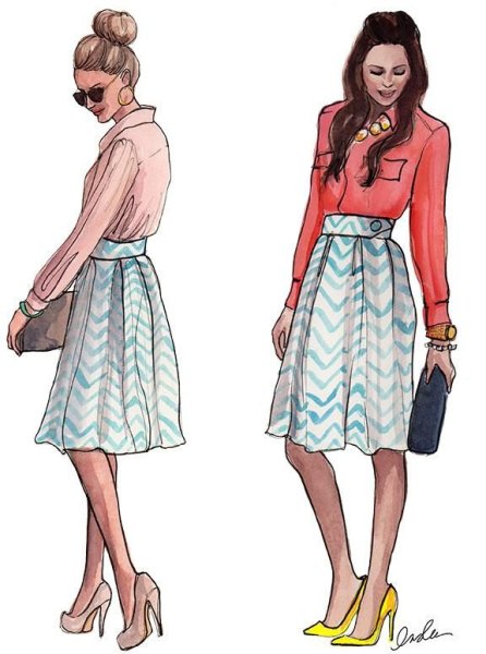 Эскиз юбки красивый