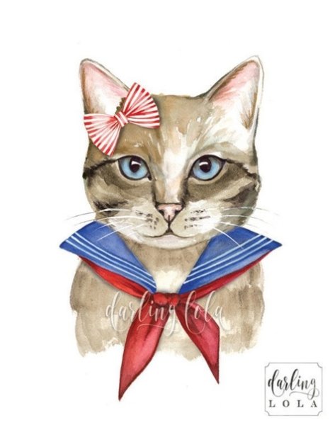 Коты в одежде нарисованные