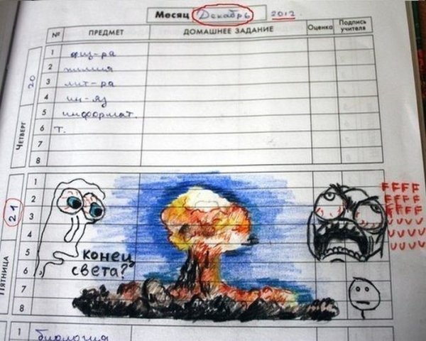 Смешные рисунки для дневника