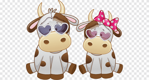 Коровки вектор новогодние