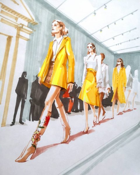 Модный показ рисунок