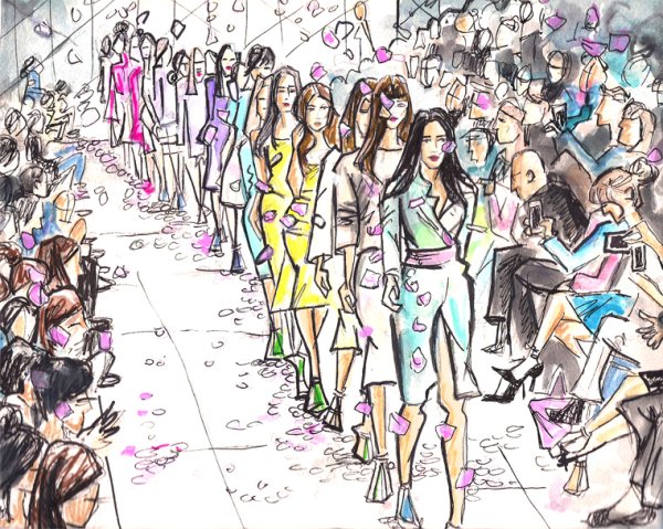 Модный показ рисунок