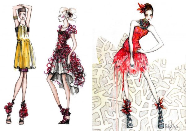 Эскизы известных дизайнеров одежды и показ