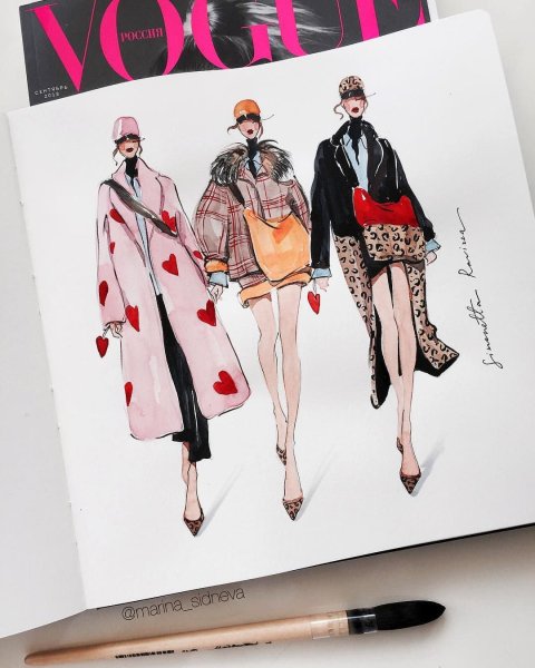 ОП арт фэшн иллюстрации