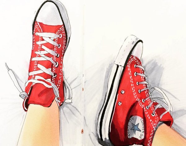 Кроссовки маркерами