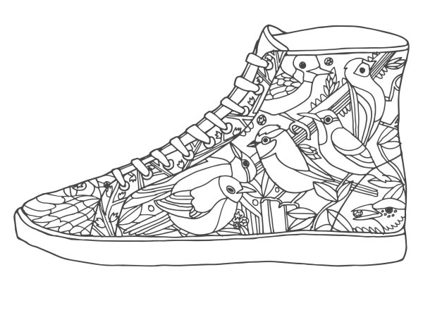 Кеды раскраска для детей