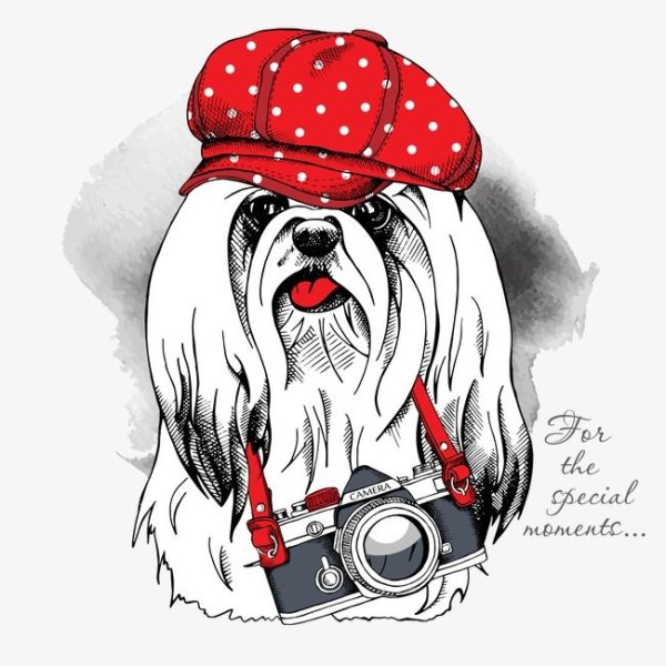 Стильные рисунки собак