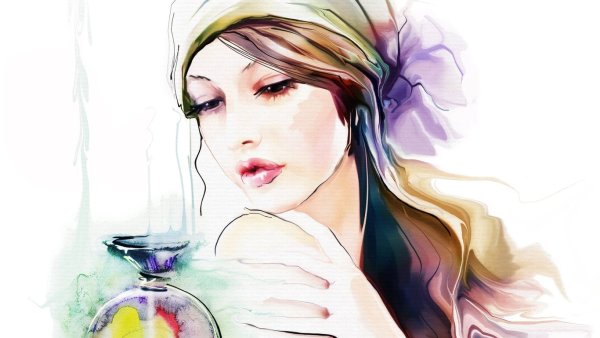 Девушка акварель