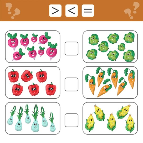 Примеры по математике для дошкольников больше меньше равно