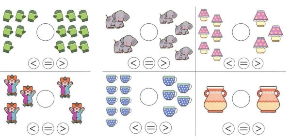 Больше меньше или равно задания для дошкольников 5-6 лет