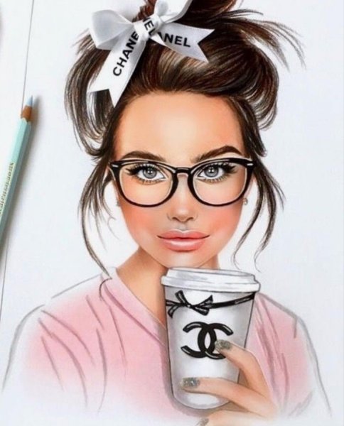 Нарисованные девушки для инстаграмма