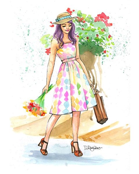 Модные иллюстрации акварелью