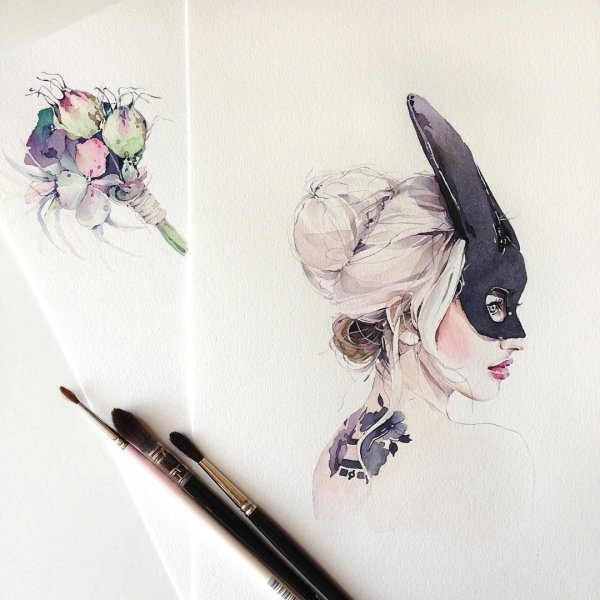 Модные иллюстрации акварелью