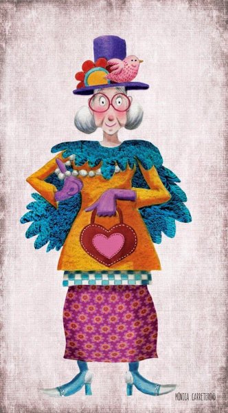 Модная бабка иллюстрации