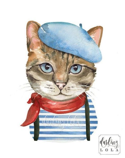 Рисованные коты модный