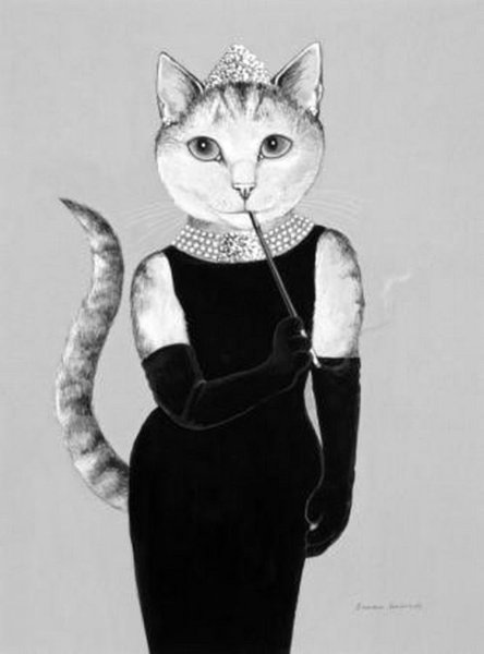 Стильная кошка иллюстрация