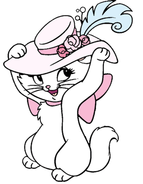 Раскраска кошечка в шляпке