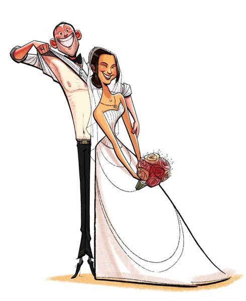 Мультяшные молодожены