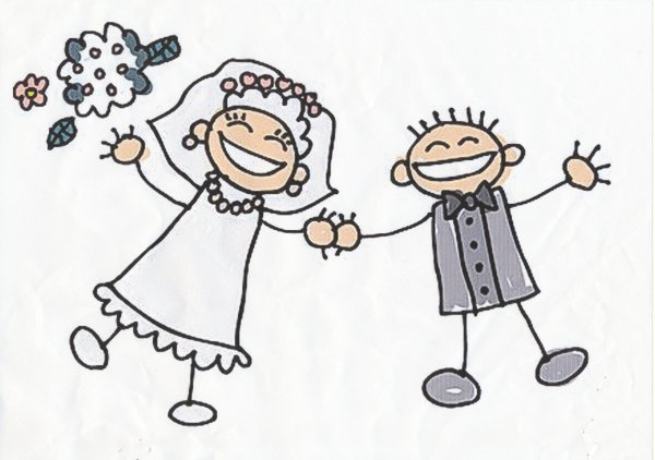 Жених и невеста рисунок