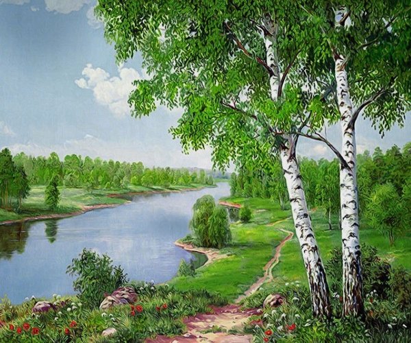 Игорь Прищепа березы у реки