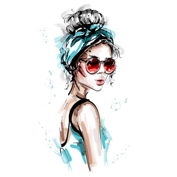 Девушка в солнечных очках иллюстрация