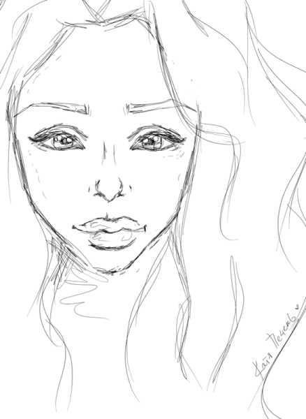 Карандашный набросок девушки