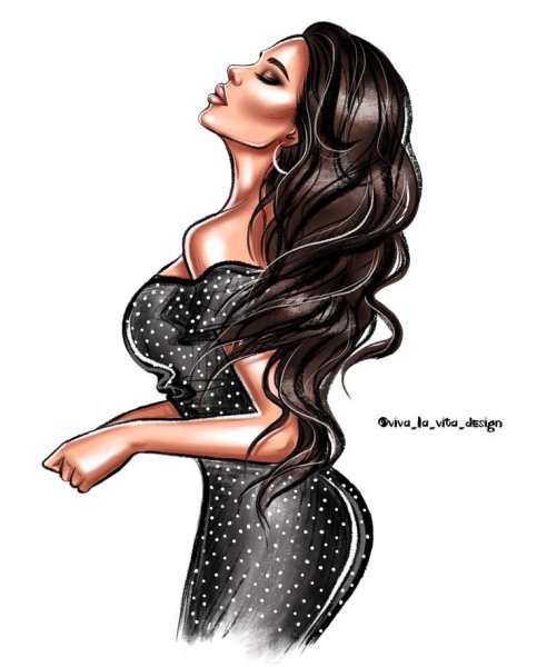 Брюнетка иллюстрация