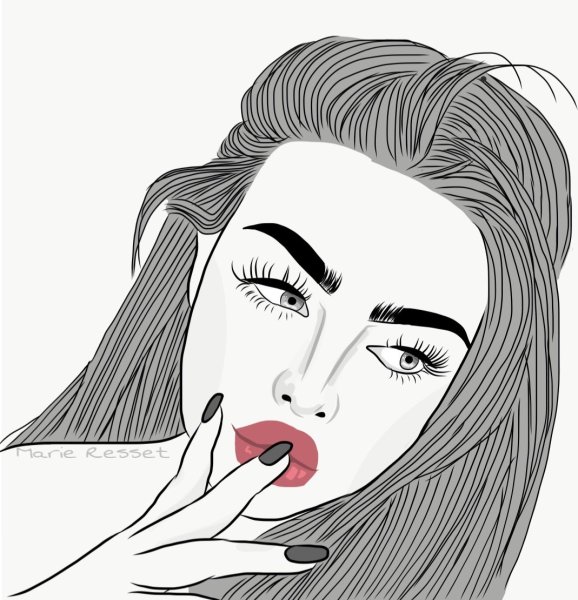 Белые рисунки девушек