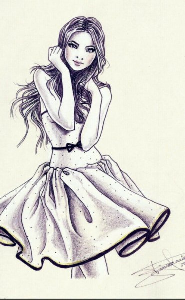 Красивые рисунки для срисовки девушки