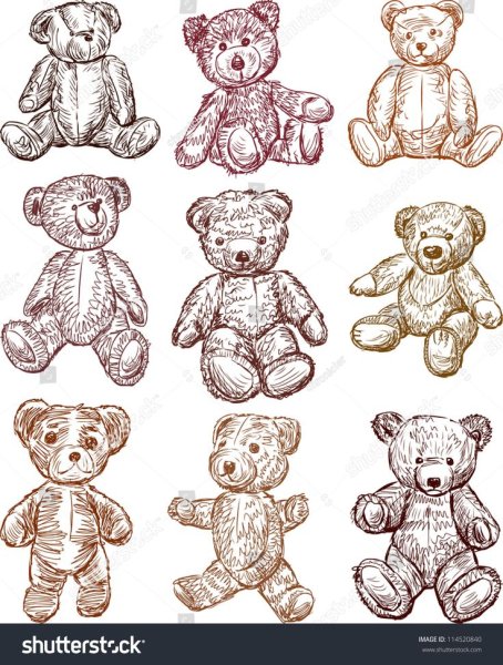 Референс для рисования Медвежонок Тедди