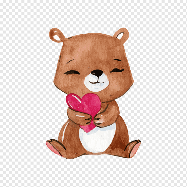 Мишка акварель