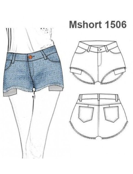 Шорты дизайн карандашом на девушке