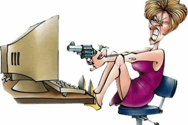 Женщина и компьютер юмор