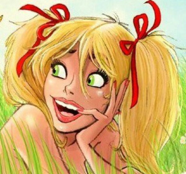 Прикольная мультяшная блондинка