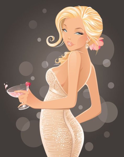 Рисованные девушки блондинки