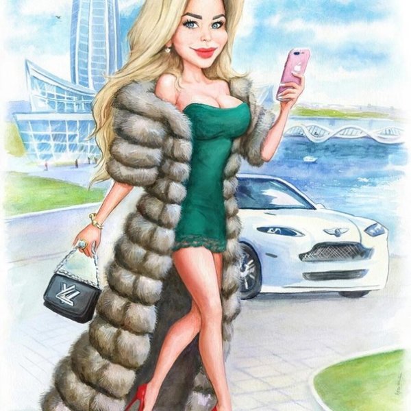 Карикатура девушки