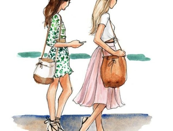 Подруги рисунок