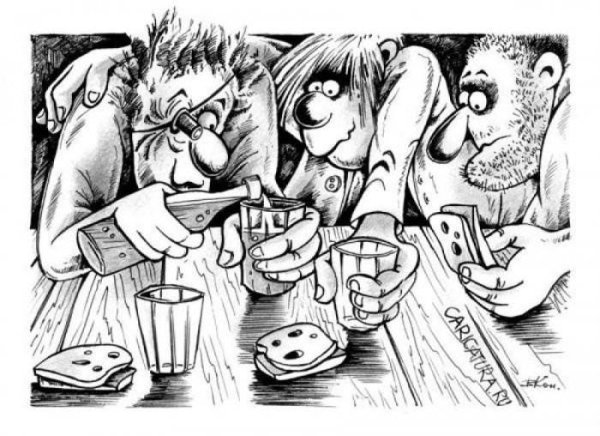 Алкоголик карикатура