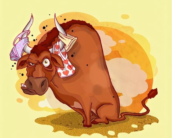 Смешной бык