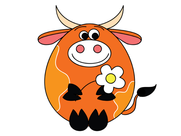 Веселые аппликации. Корова