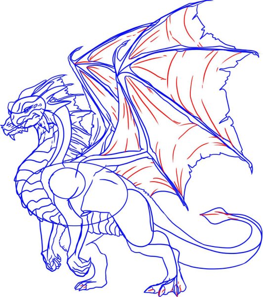 Дракон рисунок карандашом